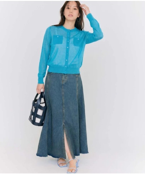 BLUE×PALANG（ブルーパラン）の「SHEER POCKET CARDIGAN（カーディガン/ボレロ・レディース・ライトブルー/スカイブルー/ロイヤルブルー/ネイビー・FREE）」の6枚目の写真