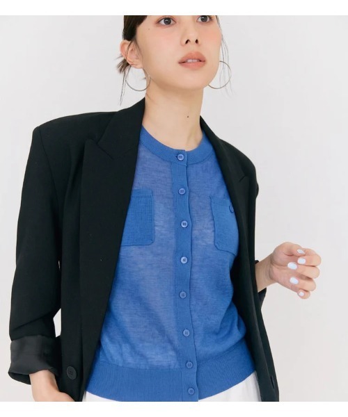 BLUE×PALANG（ブルーパラン）の「SHEER POCKET CARDIGAN（カーディガン/ボレロ・レディース・ライトブルー/スカイブルー/ロイヤルブルー/ネイビー・FREE）」の8枚目の写真