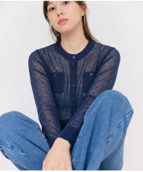 BLUE×PALANG（ブルーパラン）の「SHEER POCKET CARDIGAN（カーディガン/ボレロ・レディース・ライトブルー/スカイブルー/ロイヤルブルー/ネイビー・FREE）」の12枚目の写真