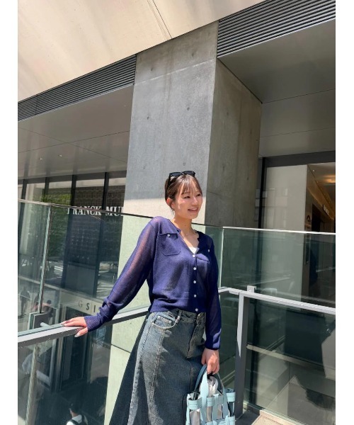 BLUE×PALANG（ブルーパラン）の「SHEER POCKET CARDIGAN（カーディガン/ボレロ・レディース・ライトブルー/スカイブルー/ロイヤルブルー/ネイビー・FREE）」の15枚目の写真