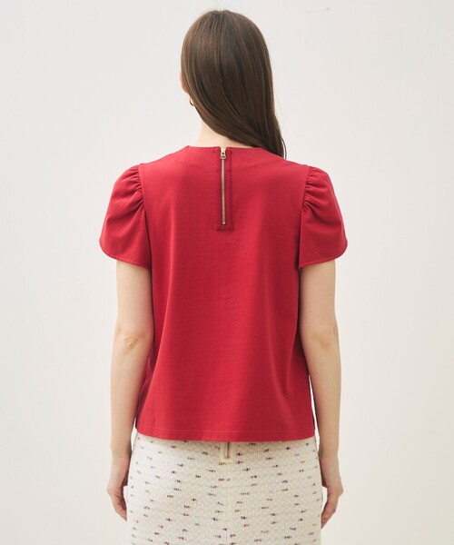TOMORROWLAND collection(トゥモローランドコレクション)の「【WEB先行予約】コットンスティッチ ペタルスリーブプルオーバー(Tシャツ/カットソー・レディース・ダークブラウン/レッド・36)」の6枚目の写真