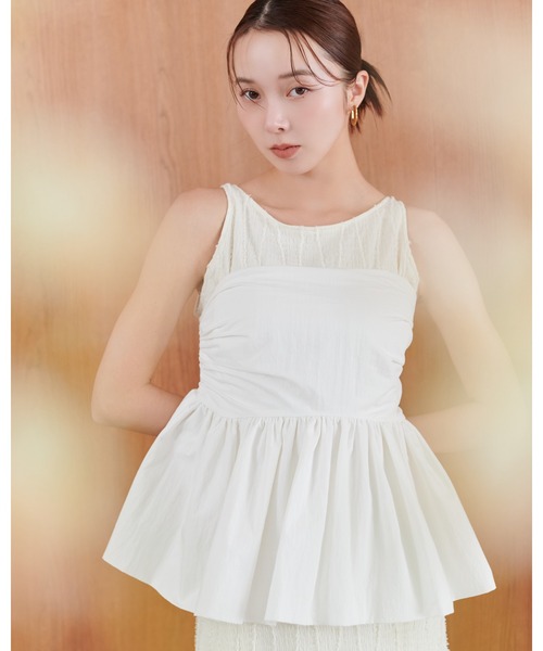 Olume (オリュム)の「カットジャガードアイラインワンピース(ワンピース・レディース・アイボリー・FREE)」の12枚目の写真