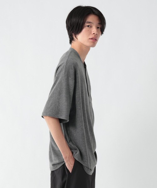 GEORGE'S(ジョージズ)の「パイルヘンリーTシャツ(Tシャツ/カットソー・メンズ・チャコールグレー/ネイビー・MEDIUM/LARGE)」の4枚目の写真