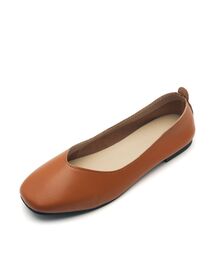 サンドラミニマル Vカットフラット ソフトレザー フラットシューズ 2cm -VA9003 (4カラー)