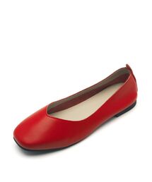 サンドラミニマル Vカットフラット ソフトレザー フラットシューズ 2cm -VA9003 (4カラー)