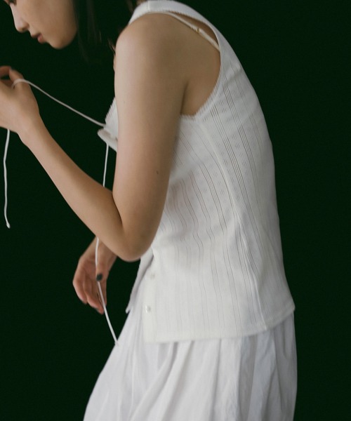 anuke(アンヌーク)の「anuke Cut Lace Tanktop(タンクトップ・レディース・ブラック/ホワイト・FREE)」の6枚目の写真