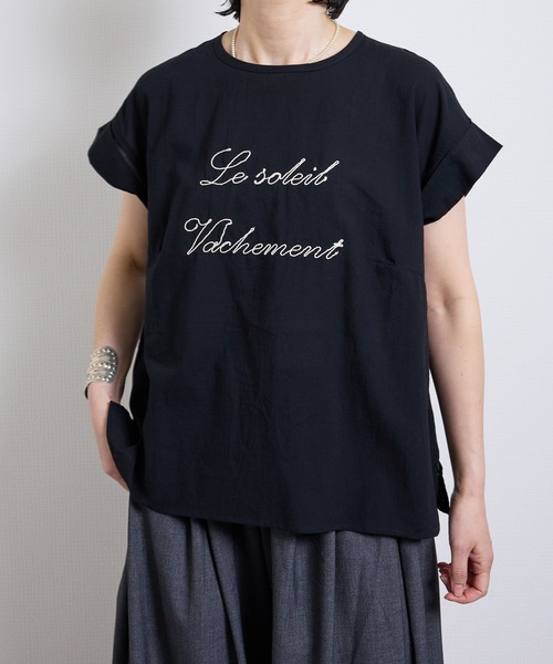 vent blanc(ヴァンブラン)の「vent blanc ヴァンブラン コットンボイル エンブロイダリー ブラウス(Tシャツ/カットソー・レディース・ブラック/アイボリー/カーキ・FREE)」の15枚目の写真