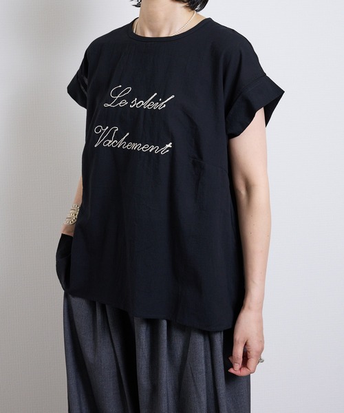 vent blanc(ヴァンブラン)の「vent blanc ヴァンブラン コットンボイル エンブロイダリー ブラウス(Tシャツ/カットソー・レディース・ブラック/アイボリー/カーキ・FREE)」の14枚目の写真