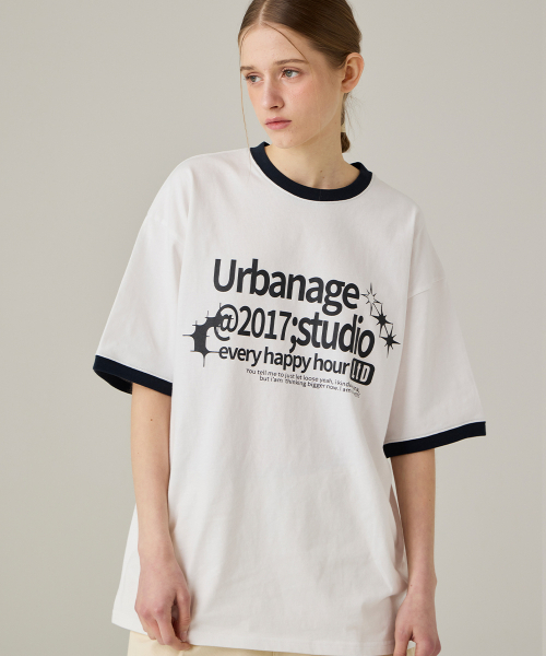 URBANAGE(アーバンエイジ)の「STUDIO リンガーオーバー半袖ホワイト(Tシャツ/カットソー・レディース・その他・MEDIUM/LARGE)」の9枚目の写真