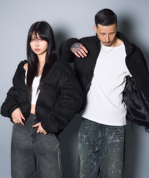 Subciety(サブサエティ)の「Faux suede puffer jacket(ブルゾン・メンズ・ブラウン/グリーン/ブラック・SMALL/MEDIUM/LARGE/X-LARGE)」の10枚目の写真