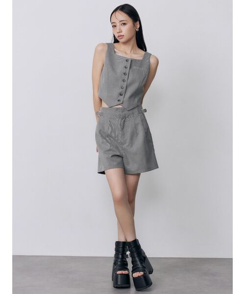 MURUA（ムルーア）の「【セットアップ対応】メニーボタンタンクベスト　夏服（ベスト・レディース・モカ/グレー/アイボリー・FREE）」の22枚目の写真