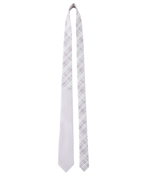 giraffe(ジラフ)の「クレープクレリックチェックタイ02 LAVENDER(ネクタイ・メンズ・ライラック・FREE)」の2枚目の写真