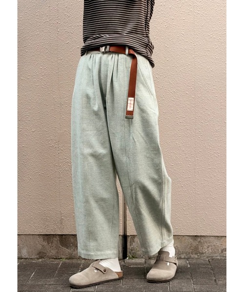 MEYAME(メヤメ)の「MEYAME/メヤメ ブラッシュドジャズネップデニム BRUSHED JAZZ NEP DENIM MEY-2513(デニムパンツ・レディース・グリーン/ブラック・0/1)」の9枚目の写真