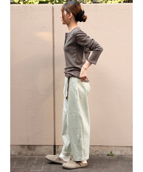 MEYAME(メヤメ)の「MEYAME/メヤメ ブラッシュドジャズネップデニム BRUSHED JAZZ NEP DENIM MEY-2513(デニムパンツ・レディース・グリーン/ブラック・0/1)」の13枚目の写真