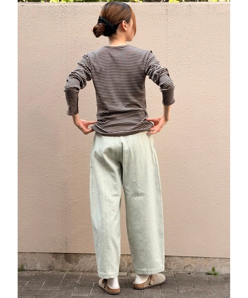 MEYAME(メヤメ)の「MEYAME/メヤメ ブラッシュドジャズネップデニム BRUSHED JAZZ NEP DENIM MEY-2513(デニムパンツ・レディース・グリーン/ブラック・0/1)」の14枚目の写真