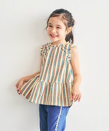 apres les cours | 【吸水速乾】総柄アソートペプラムトップス_セットアップ可(Tシャツ/カットソー)