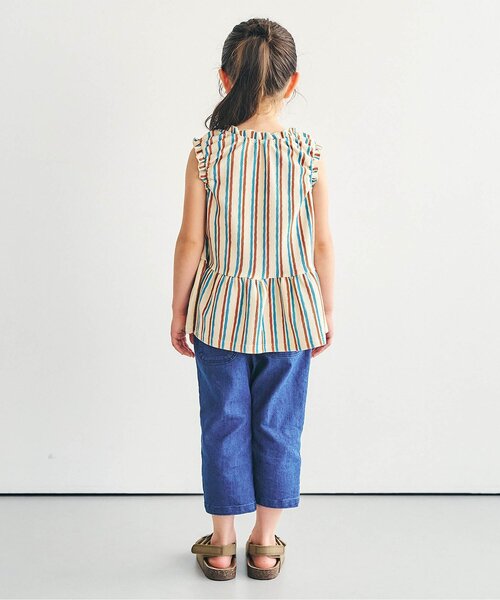 apres les cours(アプレレクール)の「【吸水速乾】総柄アソートペプラムトップス_セットアップ可(Tシャツ/カットソー・キッズ・アイボリー/サーモンピンク/サックスブルー/ストライプ/ラベンダー・100/90/110/80/140/130/120)」の14枚目の写真