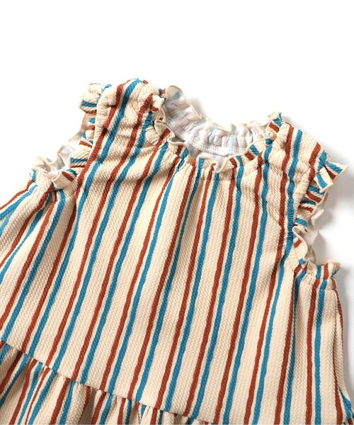 apres les cours(アプレレクール)の「【吸水速乾】総柄アソートペプラムトップス_セットアップ可(Tシャツ/カットソー・キッズ・アイボリー/サーモンピンク/サックスブルー/ストライプ/ラベンダー・100/90/110/80/140/130/120)」の20枚目の写真