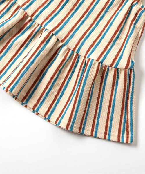 apres les cours(アプレレクール)の「【吸水速乾】総柄アソートペプラムトップス_セットアップ可(Tシャツ/カットソー・キッズ・アイボリー/サーモンピンク/サックスブルー/ストライプ/ラベンダー・100/90/110/80/140/130/120)」の21枚目の写真