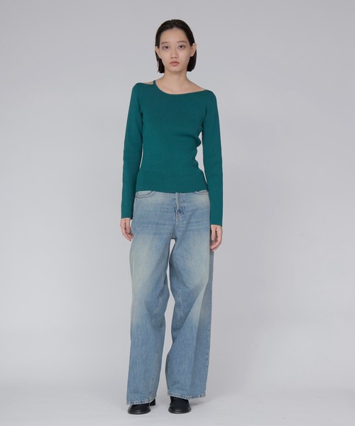DRESSLAVE(ドレスレイブ)の「asymmetry rib pullover(アシンメトリーリブプルオーバー)(ニット/セーター・レディース・ホワイト/グリーン/ブラック・38)」の11枚目の写真