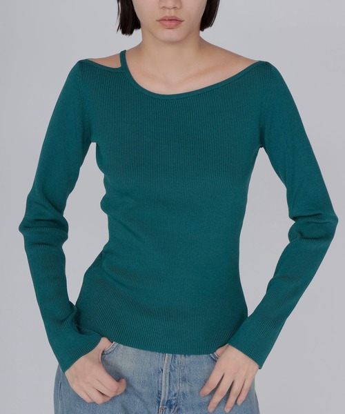 DRESSLAVE(ドレスレイブ)の「asymmetry rib pullover(アシンメトリーリブプルオーバー)(ニット/セーター・レディース・ホワイト/グリーン/ブラック・38)」の13枚目の写真