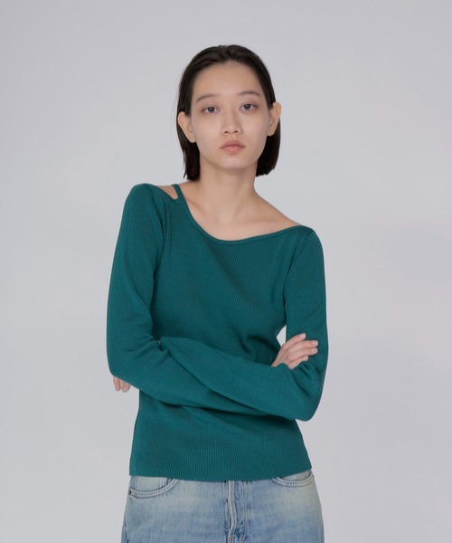 DRESSLAVE(ドレスレイブ)の「asymmetry rib pullover(アシンメトリーリブプルオーバー)(ニット/セーター・レディース・ホワイト/グリーン/ブラック・38)」の12枚目の写真