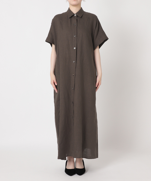 journal standard L'essage(ジャーナルスタンダードレサージュ)の「リネンドルマンシャツワンピース(ワンピース・レディース・イエロー/ブラック/ブラウン系その他・36/38)」の12枚目の写真