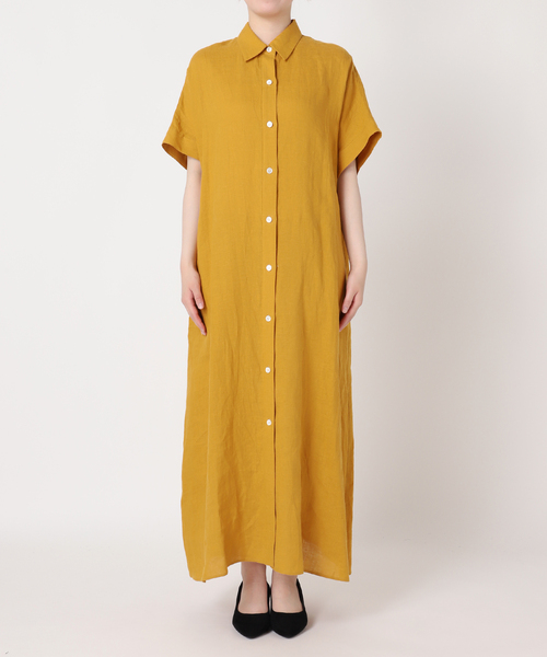 journal standard L'essage(ジャーナルスタンダードレサージュ)の「リネンドルマンシャツワンピース(ワンピース・レディース・イエロー/ブラック/ブラウン系その他・36/38)」の9枚目の写真