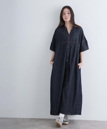 ライトオンスデニムスキッパーネックシャツワンピース