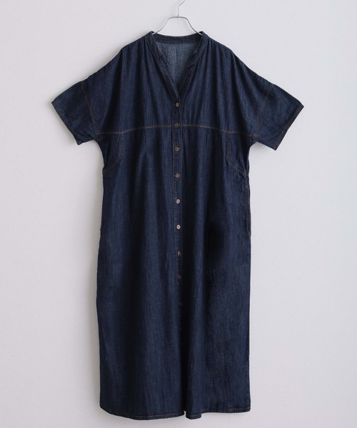 ElegChic（エレグシック）の「ライトオンスデニムスキッパーネックシャツワンピース（シャツワンピース・レディース・ネイビー系/ネイビー/ブルー・4L/XL/M）」の13枚目の写真