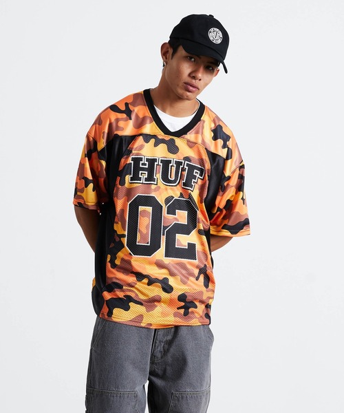 HUF（ハフ）の「CAMO FOOTBALL JERSEY（Tシャツ/カットソー・メンズ・ブラウン/オレンジ系その他・S/M/L/XL）」の5枚目の写真