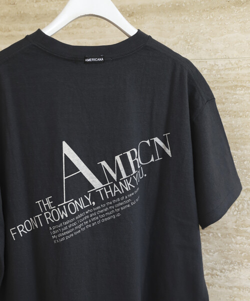 AMERICANA(アメリカーナ)の「Americana/アメリカーナ × Firsthand 別注 丸胴ラフィー天竺 ロゴプリントTEE / リラックスフィット ダイアゴナル バックプリントTシャツ 限定展開(Tシャツ/カットソー・レディース・オフホワイト/スミクロ/ダークブラウン・FREE)」の13枚目の写真