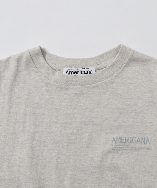 AMERICANA(アメリカーナ)の「Americana/アメリカーナ × Firsthand 別注 丸胴ラフィー天竺 ロゴプリントTEE / リラックスフィット ダイアゴナル バックプリントTシャツ 限定展開(Tシャツ/カットソー・レディース・オフホワイト/スミクロ/ダークブラウン・FREE)」の15枚目の写真