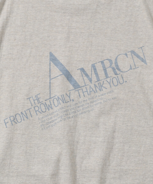 AMERICANA(アメリカーナ)の「Americana/アメリカーナ × Firsthand 別注 丸胴ラフィー天竺 ロゴプリントTEE / リラックスフィット ダイアゴナル バックプリントTシャツ 限定展開(Tシャツ/カットソー・レディース・オフホワイト/スミクロ/ダークブラウン・FREE)」の19枚目の写真