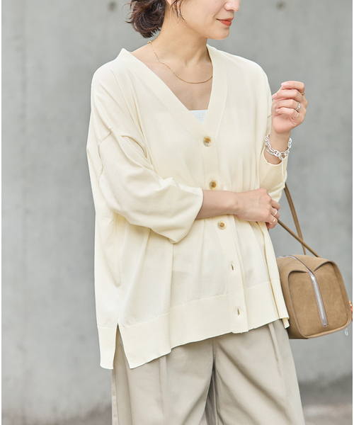 JOURNAL STANDARD(ジャーナルスタンダード)の「【UVカット/洗える/接触冷感】WASHABLE COOL UV Vカーディガン(ニット/セーター・レディース・ブラック/アイボリー/サックスブルー・FREE)」の20枚目の写真