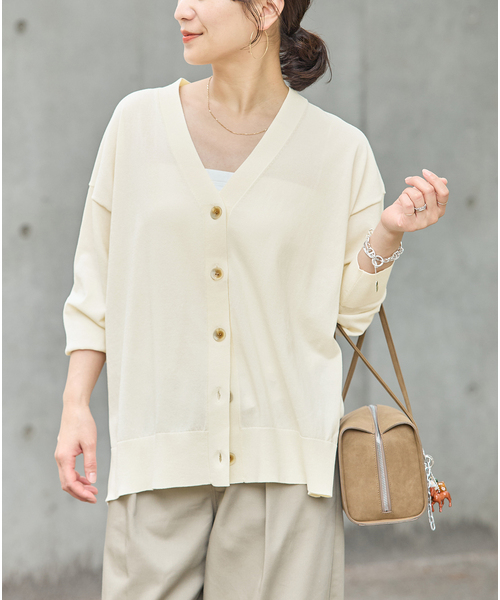 JOURNAL STANDARD(ジャーナルスタンダード)の「【UVカット/洗える/接触冷感】WASHABLE COOL UV Vカーディガン(ニット/セーター・レディース・ブラック/アイボリー/サックスブルー・FREE)」の21枚目の写真