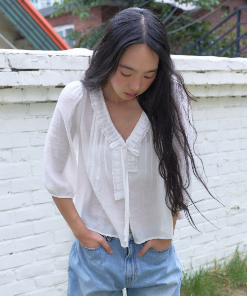 MARGARIN FINGERS(マーガリンフィンガース)の「LACE PINTUCK BLOUSE (WHITE)(シャツ/ブラウス・レディース・その他・FREE)」の1枚目の写真