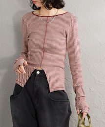 [MILLER/ミラー] 別注 スリット入り ボートネックカットソー