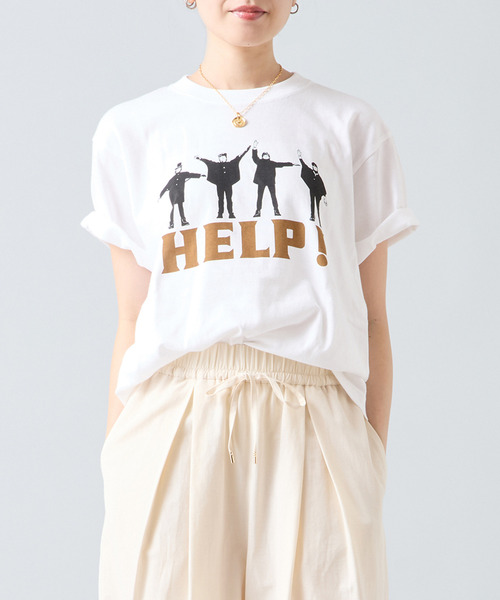 Liesse(リエス)の「《別注》【GOOD ROCK SPEED/グッドロックスピード】BeatlesTシャツ(Tシャツ/カットソー・レディース・ホワイト/チャコールグレー・FREE)」の1枚目の写真