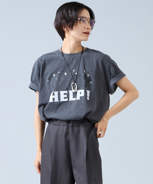Liesse(リエス)の「《別注》【GOOD ROCK SPEED/グッドロックスピード】BeatlesTシャツ(Tシャツ/カットソー・レディース・ホワイト/チャコールグレー・FREE)」の2枚目の写真