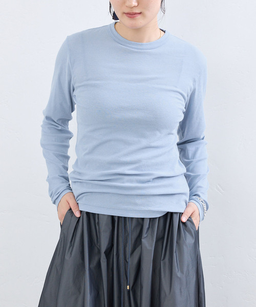 IENA（イエナ）の「BLACK シアーロングTシャツ（Tシャツ/カットソー・レディース・ホワイト/サックスブルー/ブラウン・FREE）」の5枚目の写真