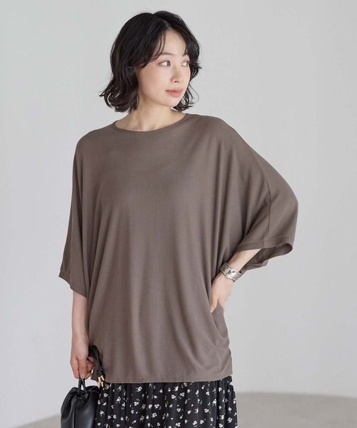 HEART MARKET(ハートマーケット)の「後ろヘンリードルマンチュニック(Tシャツ/カットソー・レディース・ダークパープル/グレイッシュベージュ/チャコール/ライトブルー/ブラック・FREE)」の3枚目の写真