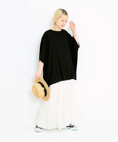 HEART MARKET(ハートマーケット)の「後ろヘンリードルマンチュニック(Tシャツ/カットソー・レディース・ダークパープル/グレイッシュベージュ/チャコール/ライトブルー/ブラック・FREE)」の9枚目の写真