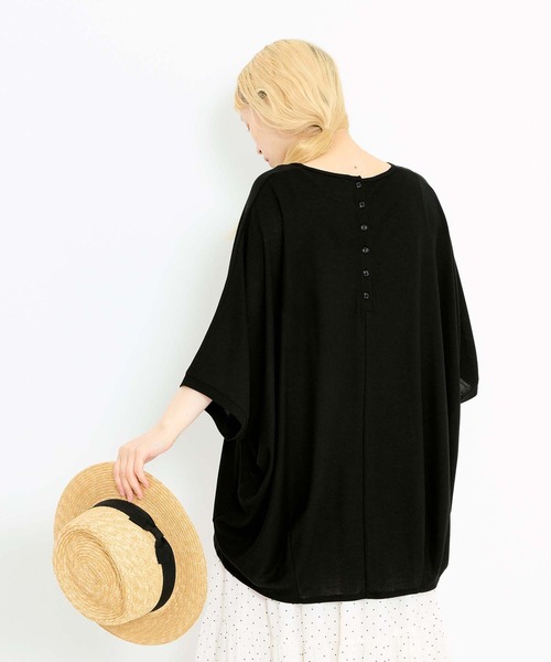 HEART MARKET(ハートマーケット)の「後ろヘンリードルマンチュニック(Tシャツ/カットソー・レディース・ダークパープル/グレイッシュベージュ/チャコール/ライトブルー/ブラック・FREE)」の10枚目の写真