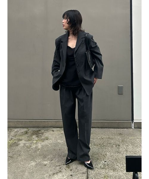 Henon.（ヘノン）の「【セットアップ対応】ストライプオーバージャケット（テーラードジャケット・レディース・グレー/ブラウン・F）」の6枚目の写真