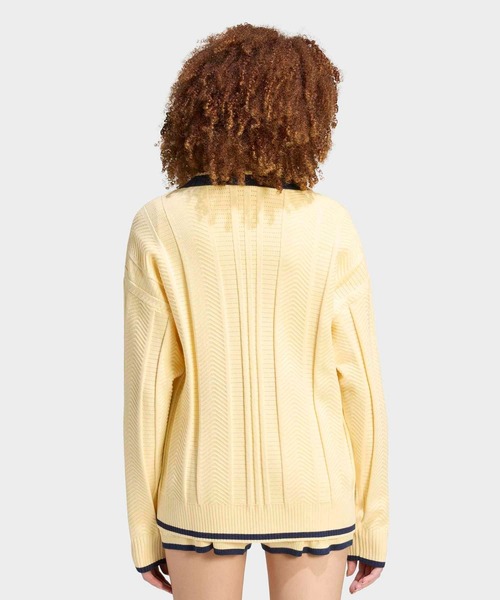 adidas(アディダス)の「CABLE KNIT CARDIGAN / アディダスオリジナルス adidas Originals(カーディガン/ボレロ・レディース・ライトイエロー/ブルー・XX-LARGE/LARGE/MEDIUM/SMALL/X-LARGE/X-SMALL)」の8枚目の写真