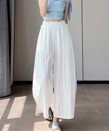ギャザーフリルバレルアンクルパンツ