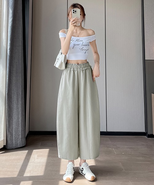 Girly Doll(ガーリードール)の「ギャザーフリルバレルアンクルパンツ(その他パンツ・レディース・ライトグレー/ダークグレー/ホワイト・L/M)」の13枚目の写真
