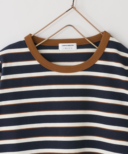 LOWRYS FARM(ローリーズファーム)の「ボーダーカット2PLS 1048986(Tシャツ/カットソー・キッズ・ネイビー/ホワイト/ブラウン・140cm/110cm/150cm/120cm/130cm)」の7枚目の写真