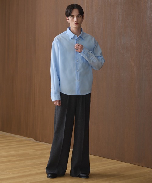 LUENNA（ルエナ）の「【LUENNA】Compact Regular Collar Long Sleeve Shirt / コンパクトレギュラーカラー長袖シャツ（シャツ/ブラウス・メンズ・ブラック系1/ブルー/ホワイト・L/M/S）」の12枚目の写真